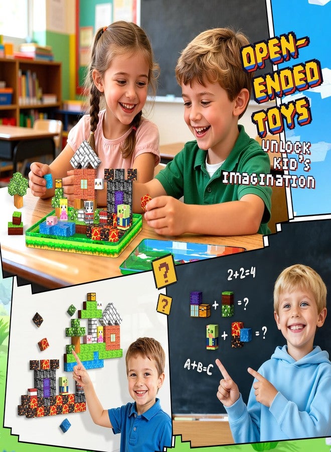 Windidi 99PCS Magnetic Blocks Travel Toys, Magnet Building Blocks with Portable Metal Box, Mini Construction Travel Magnetic Tiles for Toddlers Boys Age 3-5 4-8 8-12, STEM Sensory Outdoor Travel Toys Gifts - Image 3
